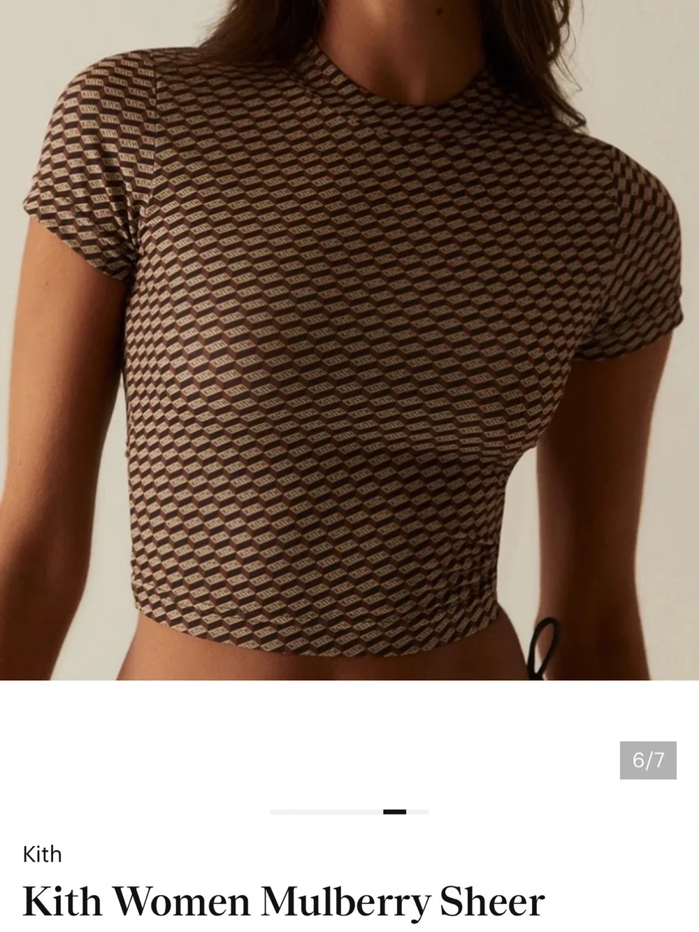 Kith Brown Patterned Crop Top
